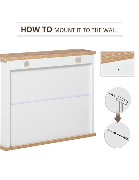 kleankin Bathroom Furniture Set, Mirror Cabinet Wall Mounted with Adjustable Shelf, Bathroom Sink Cabinet with Storage, White an - pic 121805 | FastDaddyshop