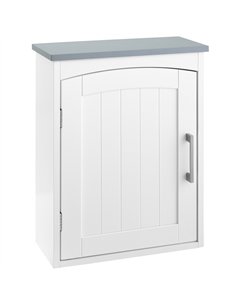 kleankin Bathroom Cabinet Wall Mounted, Modern Bathroom Wall Cabinet with Arched Door and Adjustable Shelf, Bathroom Storage Cab