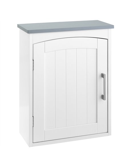 kleankin Bathroom Cabinet Wall Mounted, Modern Bathroom Wall Cabinet with Arched Door and Adjustable Shelf, Bathroom Storage Cab - pic 121809 | FastDaddyshop