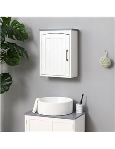 kleankin Bathroom Cabinet Wall Mounted, Modern Bathroom Wall Cabinet with Arched Door and Adjustable Shelf, Bathroom Storage Cab 2