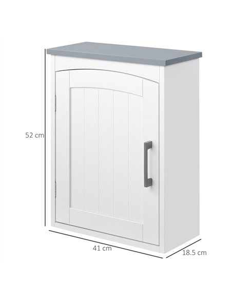 kleankin Bathroom Cabinet Wall Mounted, Modern Bathroom Wall Cabinet with Arched Door and Adjustable Shelf, Bathroom Storage Cab - pic 121811 | FastDaddyshop