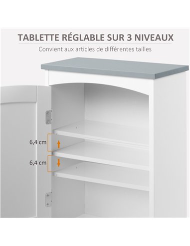 kleankin Bathroom Cabinet Wall Mounted, Modern Bathroom Wall Cabinet with Arched Door and Adjustable Shelf, Bathroom Storage Cab