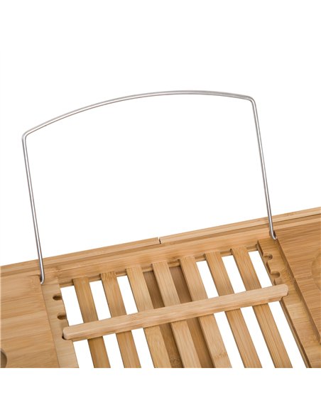 HOMCOM Extendable Bamboo Bathtub Shelf Rack Bath Caddy Tray Bathroom Storage - pic 121833 | FastDaddyshop