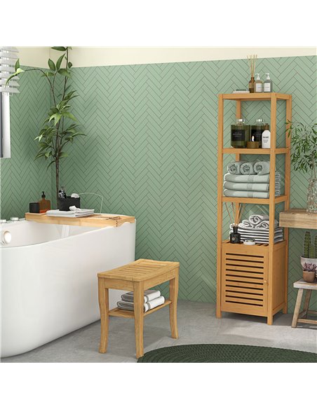 HOMCOM Extendable Bamboo Bathtub Shelf Rack Bath Caddy Tray Bathroom Storage - pic 121835 | FastDaddyshop