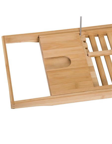 HOMCOM Extendable Bamboo Bathtub Shelf Rack Bath Caddy Tray Bathroom Storage, Set of 2 - pic 121844 | FastDaddyshop