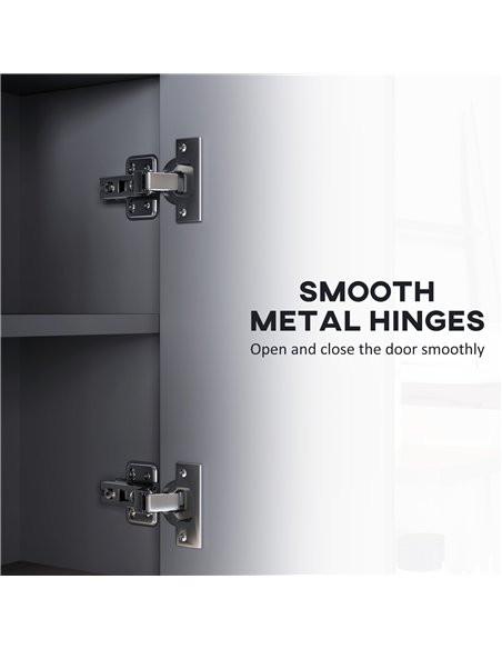 HOMCOM Bathroom Mirror Cabinet, Wall Mounted Bathroom Cabinet with Mirror, 3 Doors and Cupboards, Grey - pic 121851 | FastDaddyshop