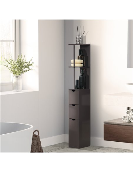 HOMCOM Tall Bathroom Cabinet, Freestanding Bathroom Storage Cabinet with 2-Tier Shelf and Drawers, Narrow Cupboard Storage Unit, - pic 121855 | FastDaddyshop