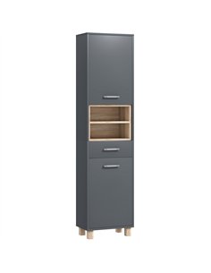 HOMCOM Tall Bathroom Storage Cabinet, Bathroom Storage Unit, Freestanding Bathroom Cabinet with Open Shelves and Drawer