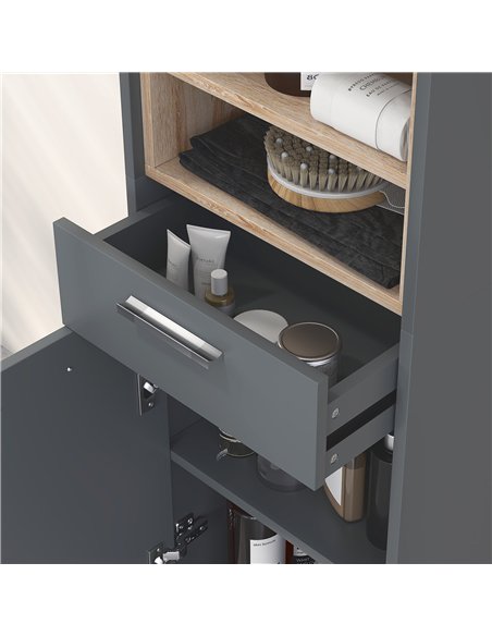 HOMCOM Tall Bathroom Storage Cabinet, Bathroom Storage Unit, Freestanding Bathroom Cabinet with Open Shelves and Drawer - pic 121870 | FastDaddyshop