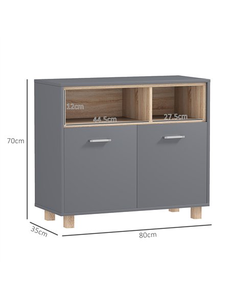 HOMCOM Freestanding Bathroom Cabinet, Bathroom Storage Unit, Bathroom Storage Cabinet with Open Compartments and Double Doors - pic 121874 | FastDaddyshop