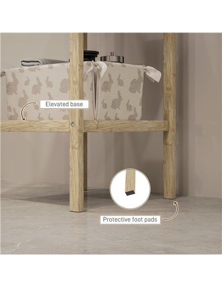 HOMCOM Three-Tier Bamboo Bathroom Shelf - Natural Finish - pic 121886 | FastDaddyshop