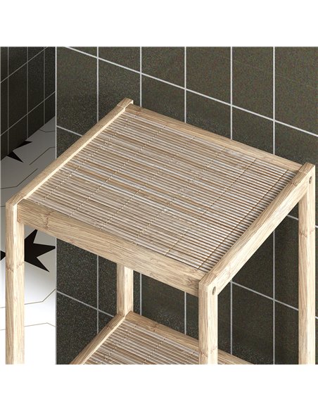 HOMCOM Four-Tier Bamboo Bathroom Shelf - Natural Finish - pic 121898 | FastDaddyshop