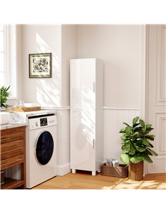 HOMCOM Tall Bathroom Cabinet, Freestanding Bathroom Cabinet with Adjustable Shelves and Double Doors 2
