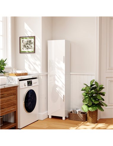 HOMCOM Tall Bathroom Cabinet, Freestanding Bathroom Cabinet with Adjustable Shelves and Double Doors