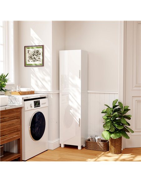 HOMCOM Tall Bathroom Cabinet, Freestanding Bathroom Cabinet with Adjustable Shelves and Double Doors - pic 121900 | FastDaddyshop