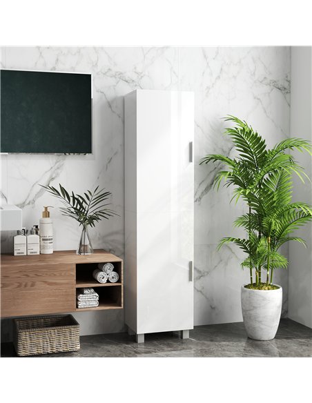 HOMCOM Tall Bathroom Cabinet, Freestanding Bathroom Cabinet with Adjustable Shelves and Double Doors - pic 121905 | FastDaddyshop