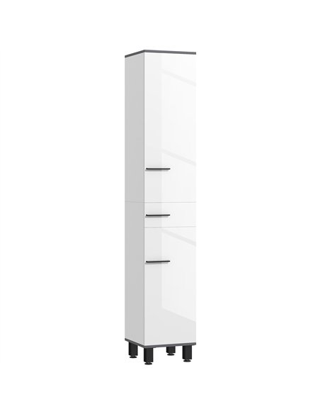 HOMCOM 190cm Slim Bathroom Storage Cabinet - White - pic 121908 | FastDaddyshop