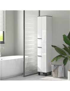 HOMCOM 190cm Slim Bathroom Storage Cabinet - White 2