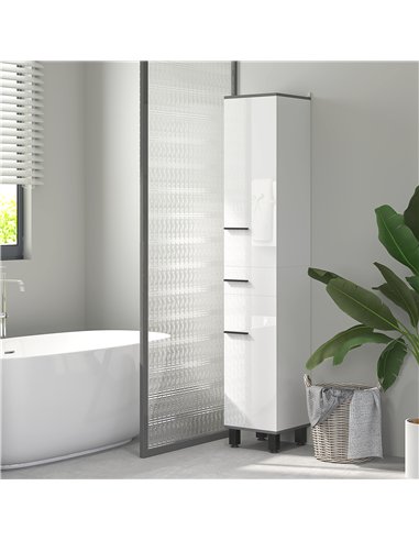 HOMCOM 190cm Slim Bathroom Storage Cabinet - White