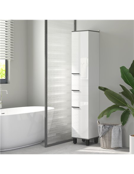 HOMCOM 190cm Slim Bathroom Storage Cabinet - White - pic 121909 | FastDaddyshop