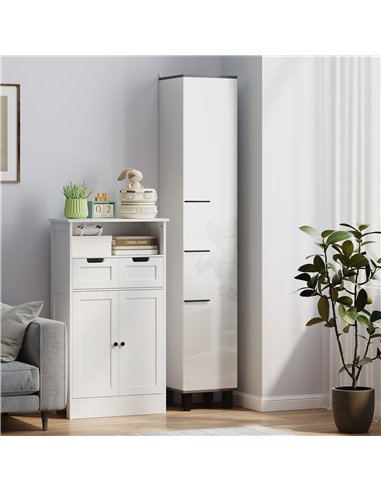 HOMCOM 190cm Slim Bathroom Storage Cabinet - White