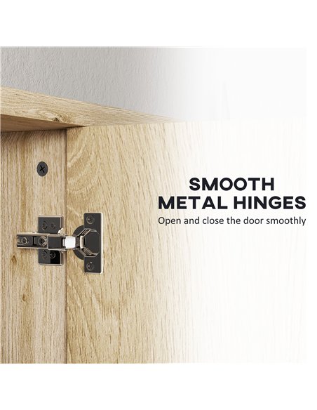 HOMCOM Five-Shelf Mirrored Bathroom Cabinet - Wood-Effect - pic 121923 | FastDaddyshop