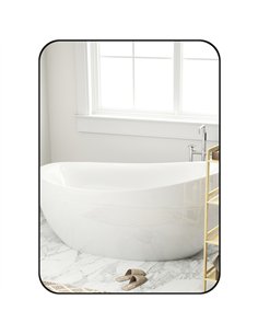 HOMCOM 70 x 50cm Curved Bathroom Mirror - Black