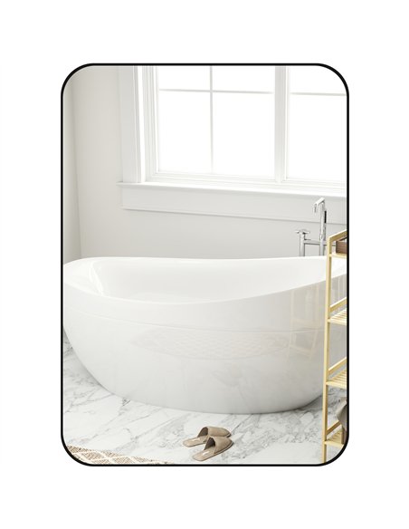 HOMCOM 70 x 50cm Curved Bathroom Mirror - Black - pic 121953 | FastDaddyshop