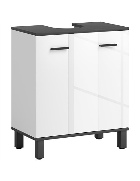HOMCOM Under Sink Bathroom Cabinet, Modern Under Sink Cabinet with Adjustable Shelf for Basin with or without Pedestal, 60 x 34  - pic 121971 | FastDaddyshop