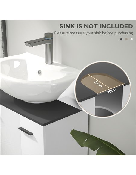 HOMCOM Under Sink Bathroom Cabinet, Modern Under Sink Cabinet with Adjustable Shelf for Basin with or without Pedestal, 60 x 34  - pic 121974 | FastDaddyshop