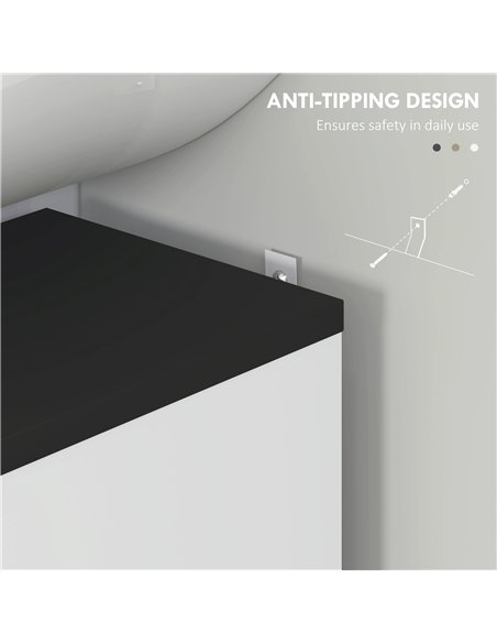 HOMCOM Under Sink Bathroom Cabinet, Modern Under Sink Cabinet with Adjustable Shelf for Basin with or without Pedestal, 60 x 34  - pic 121977 | FastDaddyshop