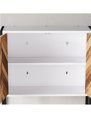HOMCOM Bathroom Cabinet Wall Mounted, Bathroom Wall Cabinet Medicine Cabinet with 2 Doors, Adjustable Shelf, Walnut