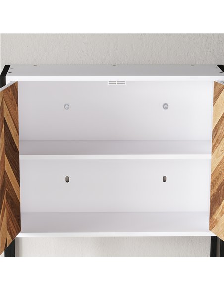 HOMCOM Bathroom Cabinet Wall Mounted, Bathroom Wall Cabinet Medicine Cabinet with 2 Doors, Adjustable Shelf, Walnut - pic 121987 | FastDaddyshop
