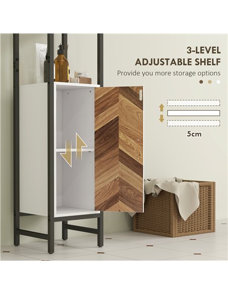 HOMCOM Tall Bathroom Cabinet with 3 Shelves, Slim Storage Cabinet with Adjustable Shelf, Narrow Tallboy Cupboard, Bathroom Stora - pic 121993 | FastDaddyshop