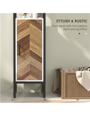 HOMCOM Tall Bathroom Cabinet with 3 Shelves, Slim Storage Cabinet with Adjustable Shelf, Narrow Tallboy Cupboard, Bathroom Stora