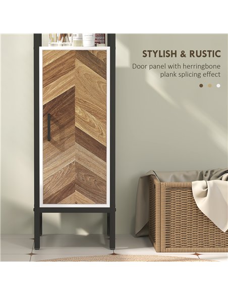 HOMCOM Tall Bathroom Cabinet with 3 Shelves, Slim Storage Cabinet with Adjustable Shelf, Narrow Tallboy Cupboard, Bathroom Stora - pic 121994 | FastDaddyshop