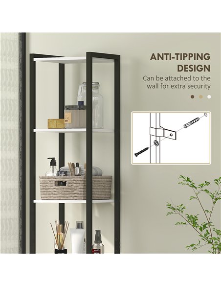 HOMCOM Tall Bathroom Cabinet with 3 Shelves, Slim Storage Cabinet with Adjustable Shelf, Narrow Tallboy Cupboard, Bathroom Stora - pic 121995 | FastDaddyshop