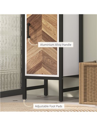 HOMCOM Tall Bathroom Cabinet with 3 Shelves, Slim Storage Cabinet with Adjustable Shelf, Narrow Tallboy Cupboard, Bathroom Stora