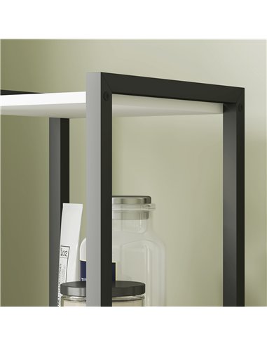 HOMCOM Tall Bathroom Cabinet with 3 Shelves, Slim Storage Cabinet with Adjustable Shelf, Narrow Tallboy Cupboard, Bathroom Stora