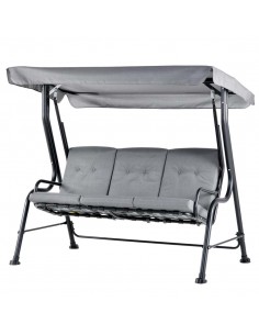 Outsunny Outdoor 3-person Metal Porch Swing Chair Bench, Grey
