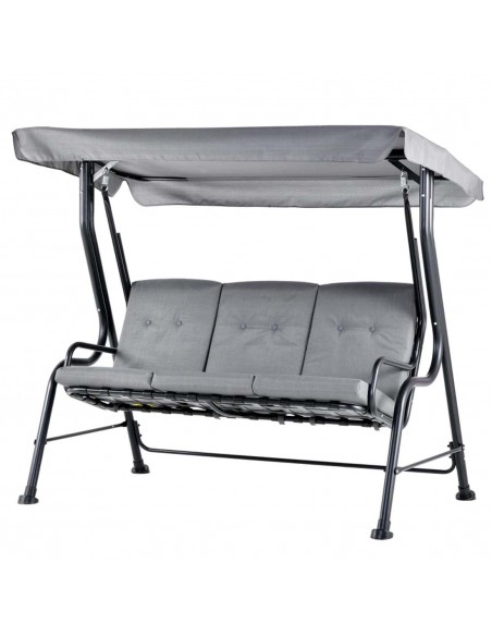 Outsunny Outdoor 3-person Metal Porch Swing Chair Bench, Grey - pic 12201 | FastDaddyshop