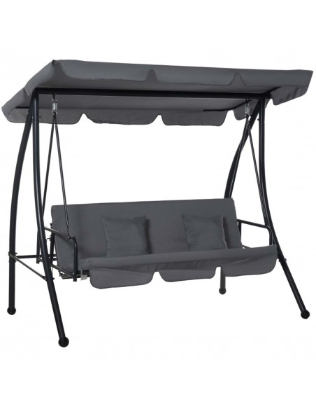 Outsunny Outdoor 2-in-1 Patio Swing Chair with Cushion, Dark Grey - pic 12202 | FastDaddyshop