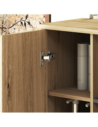 HOMCOM Multi-Storage Slim Bathroom Cabinet - Wood-Effect