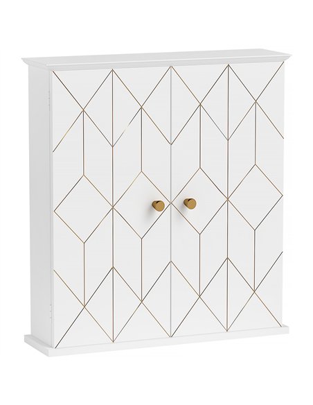 HOMCOM Bathroom Cabinet Wall Mounted, Bathroom Wall Cabinet Medicine Cabinet with 2 Doors, Adjustable Shelf, White - pic 122034 | FastDaddyshop