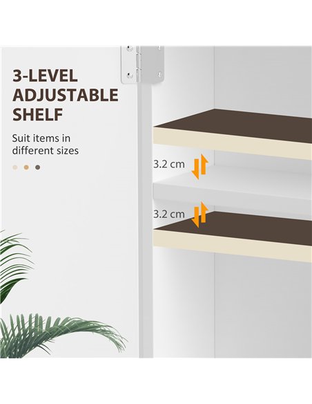 HOMCOM Bathroom Cabinet Wall Mounted, Bathroom Wall Cabinet Medicine Cabinet with 2 Doors, Adjustable Shelf, White - pic 122038 | FastDaddyshop