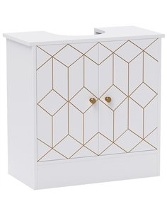 HOMCOM Under Sink Bathroom Cabinet, Under Sink Cabinet with Adjustable Shelf and Open Compartment for Basin with or without Pede