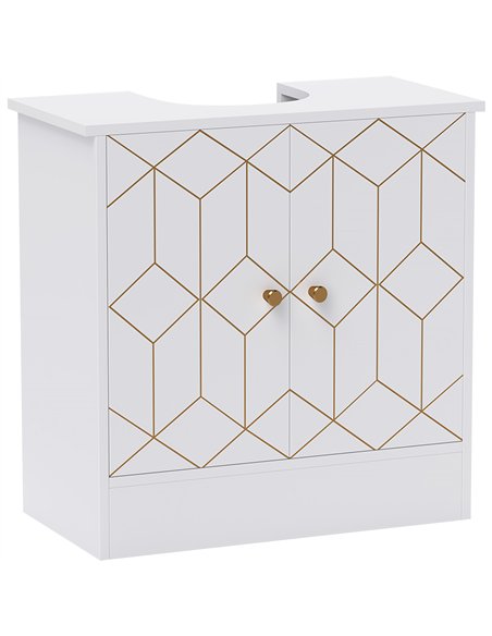 HOMCOM Under Sink Bathroom Cabinet, Under Sink Cabinet with Adjustable Shelf and Open Compartment for Basin with or without Pede - pic 122052 | FastDaddyshop