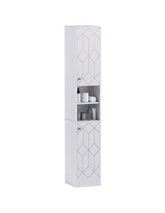 HOMCOM Tall Bathroom Storage Cabinet with Doors, Slim Bathroom Storage Unit with Adjustable Shelves, Freestanding Bathroom Stora