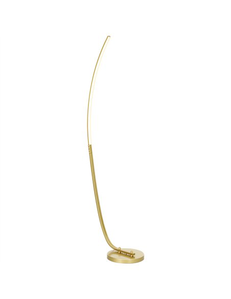 HOMCOM Modern 147cm Curved LED Floor Lamp - Gold Tone - pic 122079 | FastDaddyshop