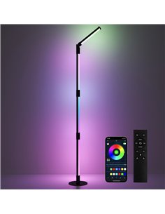 HOMCOM LED Floor Lamp, 360° RGB Detachable Corner Floor Lamp with App & Remote Control, Colour Changing Standing Lamp with Music